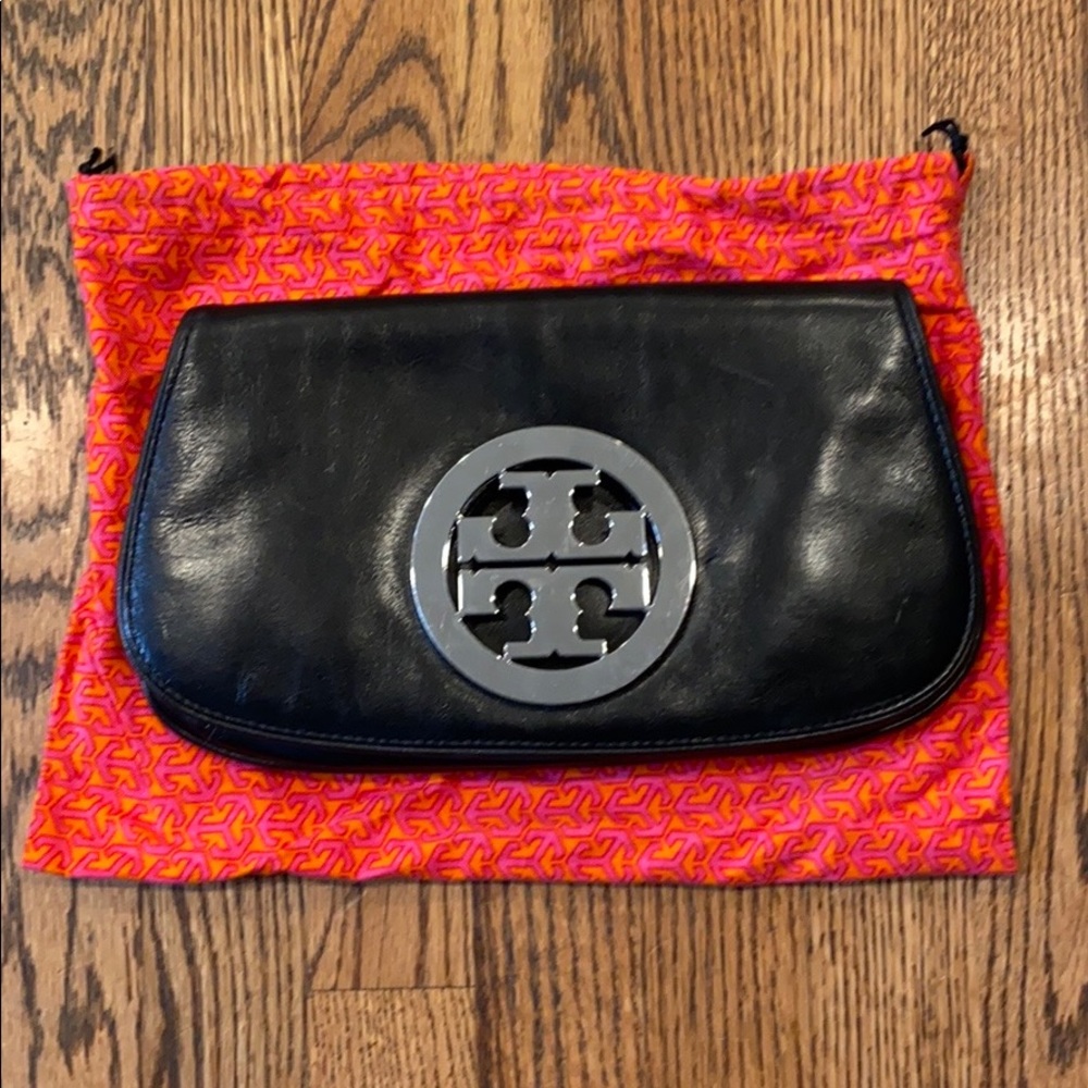 Tory Burch Black Leather Crossbody/Clutch